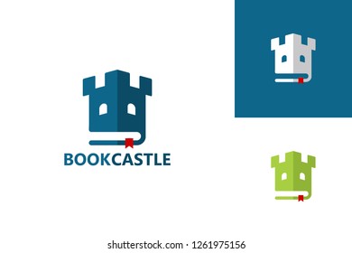 Book Castle Logo Template Design Vector, Emblem, Design Concept, Creative Symbol, Icon