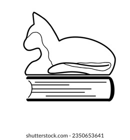 Book with Cat Icon, True Black Icon