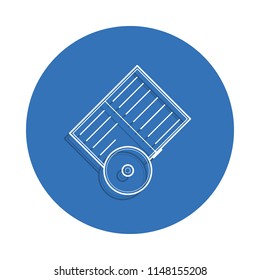Book and CD badge icon. Element of education for mobile concept and web apps icon. Thin line icon with shadow in badge for website design and development, app development on white background