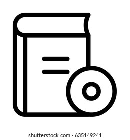 Book CD Vector Line Icon