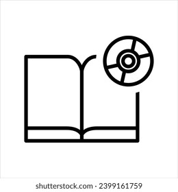 Book and CD-ROM vector icon