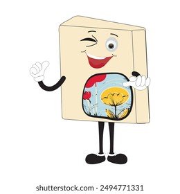 Diseño de personaje de libro o mascota de libro, perfecto para el logotipo, Web e ilustración impresa, lindo libro divertido dibujado a mano de dibujos animados kawaii simple icon.Isolated sobre fondo blanco. Pensar en libros, literatura infantil