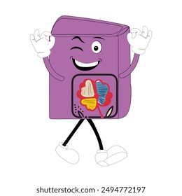 Book character design or book mascot, perfect for logo, web and print illustration, Cute funny book  hand drawn cartoon kawaii simple  icon.Isolated on white background. Book think,literature childish