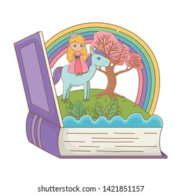 Book and character of fairytale design vector illustration