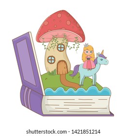 Book and character of fairytale design vector illustration