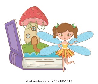 Book and character of fairytale design vector illustration