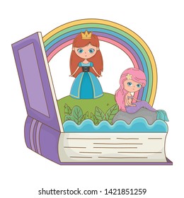 Book and character of fairytale design vector illustration