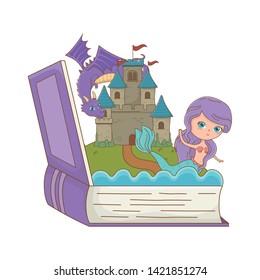 Book and character of fairytale design vector illustration