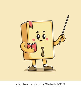 book character is teaching. educational mascot teacher, instructor, lecturer