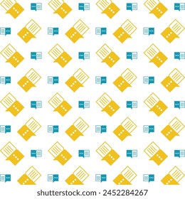 Book chat especial trendy multicolor repeating pattern vector illustration background design