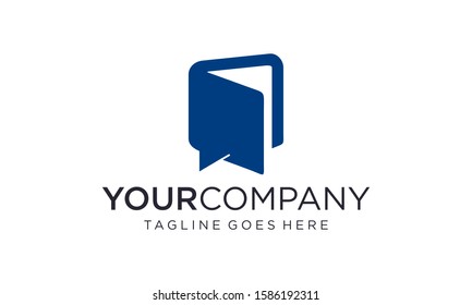 Book chat logo design concept on white background