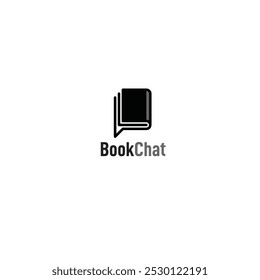 Book chat logo icon flat vector design