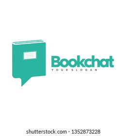book and chat logo illustration