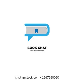 Book Chat logo template, vector illustration icon element - Vector