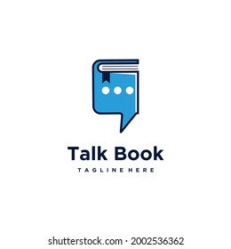 Book chat and talk logo design template, vector illustration 