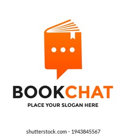 Book chat vector logo template. This design use conversation symbol. Suitable for education or business.