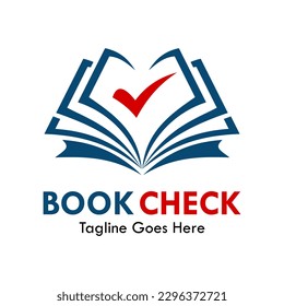 Book check design logo template illustration