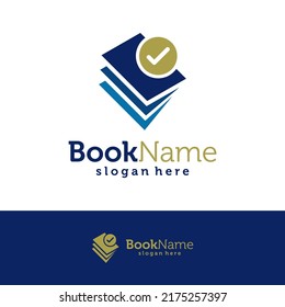 Book check Logo Design Template. Book check logo concept vector. Creative Icon Symbol