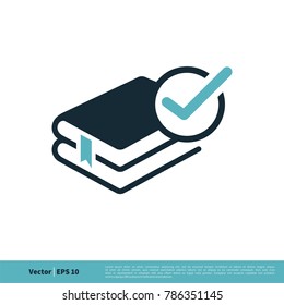 Book Check mark Icon Vector Logo Template Illustration Design. Vector EPS 10.
