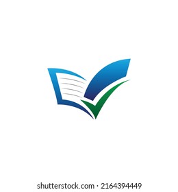 Book With Check Mark Logo