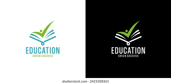 Logo zur Buchprüfung mit "Happy Icon"für das Design des Bildungs-Logos