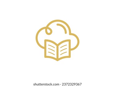 book and chef hat logo design, food menu, restaurant, catering symbol vector illustration