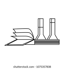 book and chemical flasks icon 