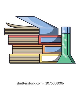 book and chemical flasks icon 