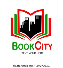 book city vector logo template illustration.This logo suitable for education