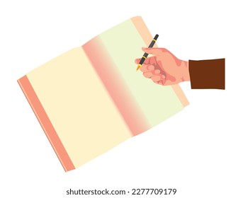 Book classic, Classic hand and pen, vector illustration, white background