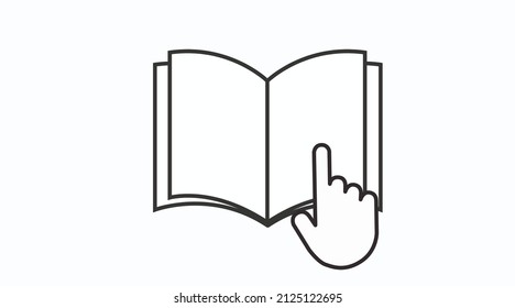 Buchen Sie und klicken Sie auf Symbol. Vektor-einzelne lineare Abbildung