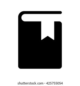 book closed with bookmark icon on white background