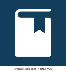 book closed with bookmark icon on color background