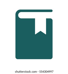 book closed with bookmark icon on white background