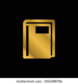 Book Closed With Label gold plated metalic icon or logo vector