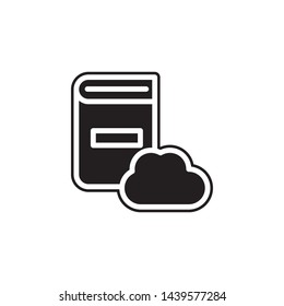 book, cloud icon. Simple glyph, flat vector of Book icons for UI and UX, website or mobile application