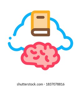 book cloud icon vector. book cloud sign. color symbol illustration