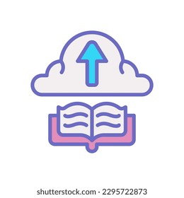 book cloud icon for your website design, logo, app, UI.