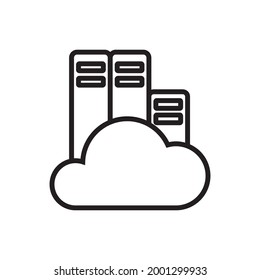 Book Cloud Outline Icon Vector Illustration