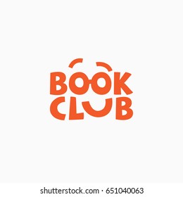 Book Club Logo Template Design. Vector Illustration.