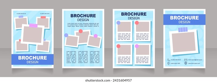 Book club meeting blank brochure design. Hobby and rest. Template set with copy space for text. Premade corporate reports collection. Editable 4 paper pages. Arial, Tahoma fonts used