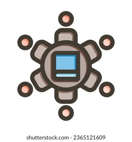 Icono De Colores Llenos De La Línea Espesa Del Vector Del Club Del Libro Para Uso Personal Y Comercial.
