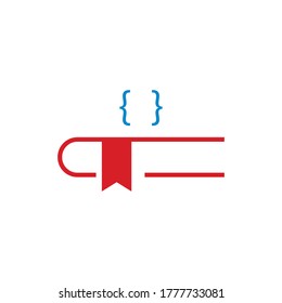 book code vector icon logo design