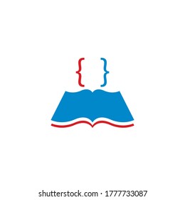 book code vector icon logo design
