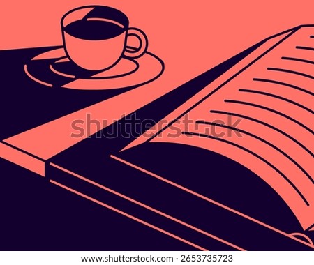 A Book And Coffee Cup With Dramatic Lighting