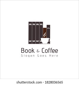 book & coffee with flat and minimalis design