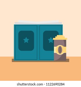 book and coffee icon