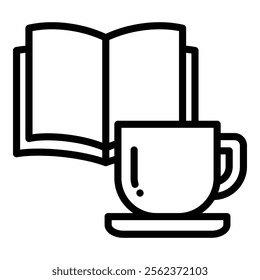 Book And Coffee Icon Element For Design