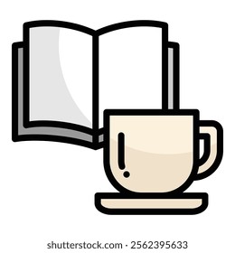 Book And Coffee Icon Element For Design