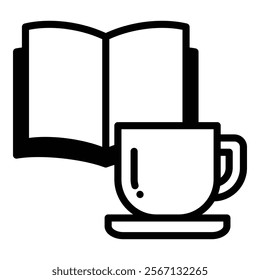 Book And Coffee Icon Element For Design